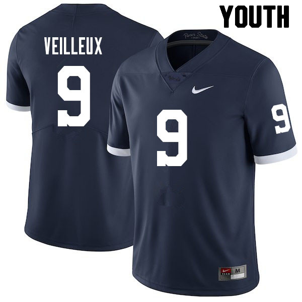 Youth #9 Christian Veilleux Penn State Nittany Lions College Football Jerseys Sale-Retro
